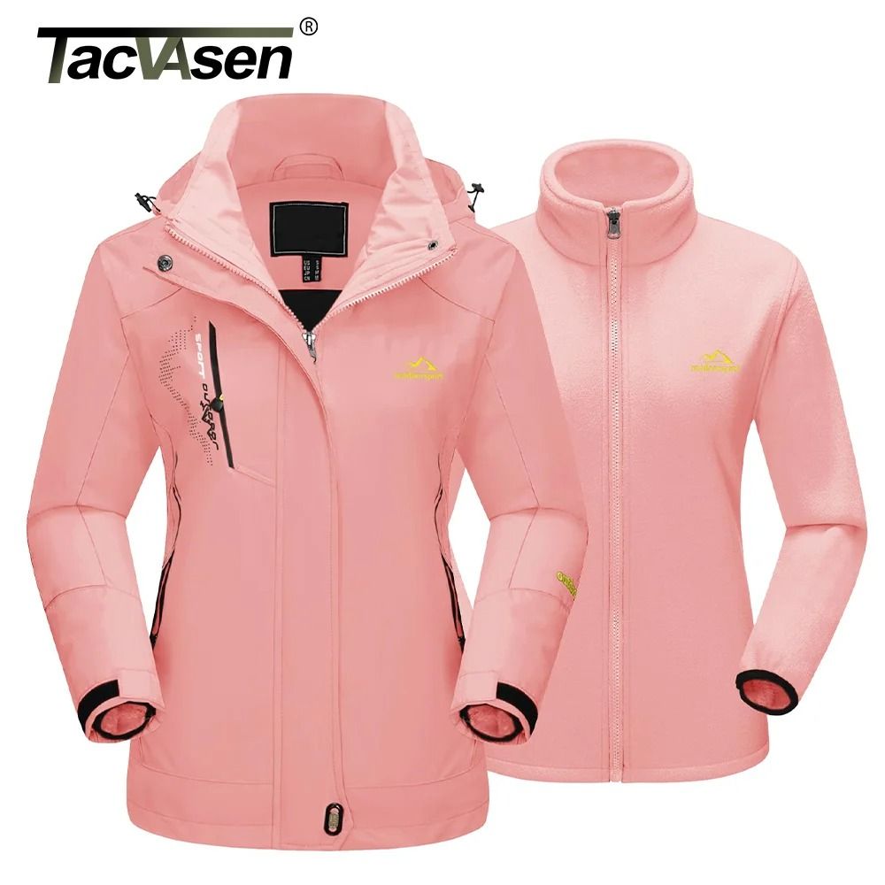 TACVASEN 3in1 Waterproof Fleece Jacket Women Rain Ski Parka 1
