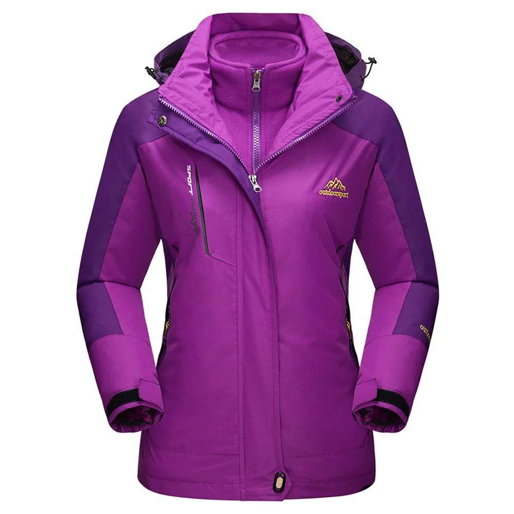 TACVASEN 3in1 Waterproof Fleece Jacket Women Rain Ski Parka 16
