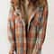 Womens Plaid Fleece Hooded Shacket Oversized Cozy Warm 12