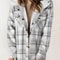 Womens Plaid Fleece Hooded Shacket Oversized Cozy Warm 15