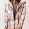Womens Plaid Fleece Hooded Shacket Oversized Cozy Warm 1