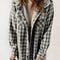 Womens Plaid Fleece Hooded Shacket Oversized Cozy Warm 6