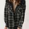 Womens Plaid Fleece Hooded Shacket Oversized Cozy Warm 7