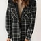 Womens Plaid Fleece Hooded Shacket Oversized Cozy Warm 7