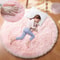 Round Fluffy Soft Area Rug Princess Castle Circle Kids Room Decor Plush Carpet 0