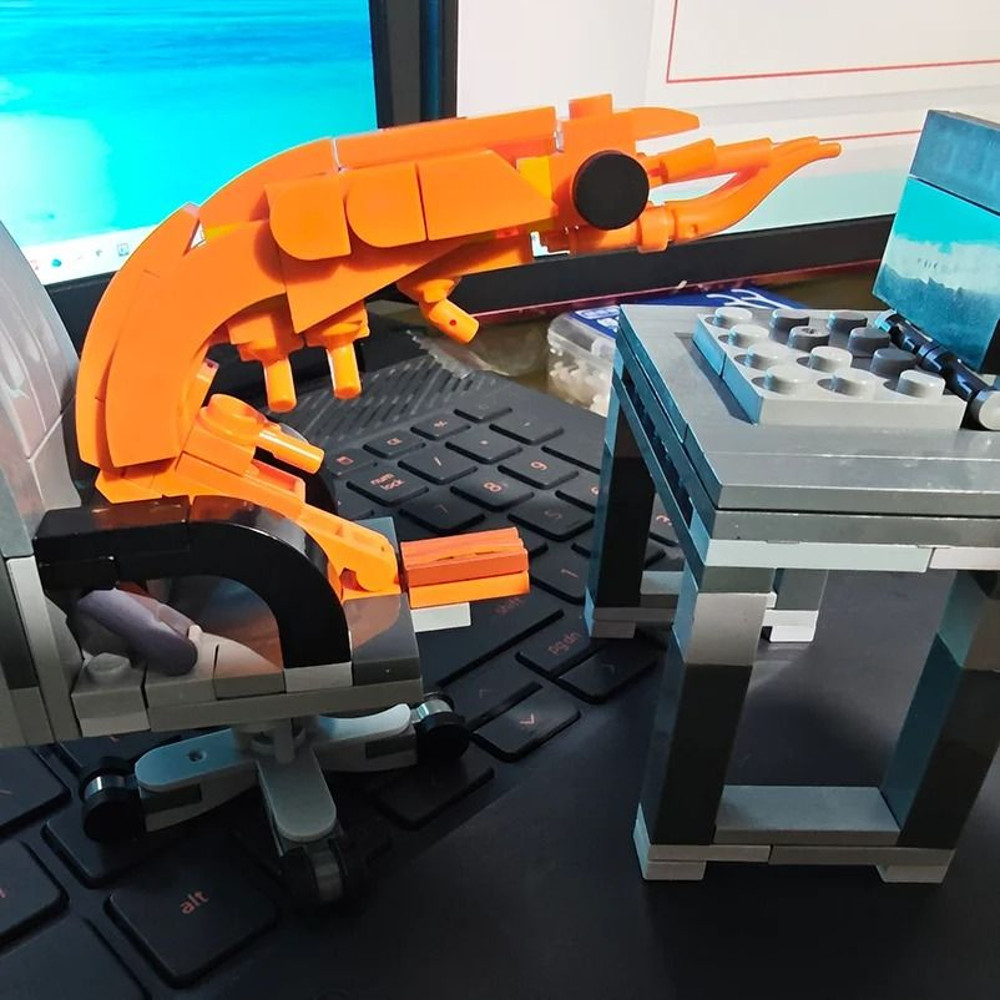 MOC Building Block Shrimp Figurine Creative Puzzle Assembly Toy For Kids And Adults 2