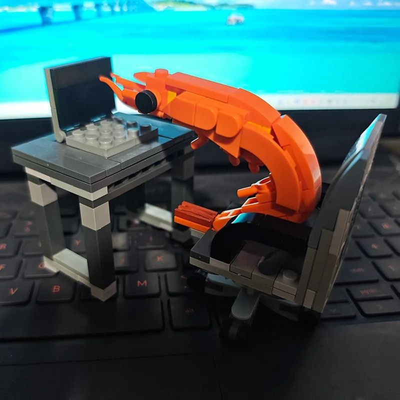 MOC Building Block Shrimp Figurine Creative Puzzle Assembly Toy For Kids And Adults 4
