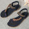 Women Bohemia Style Low Heel Sandals Breathable Casual Beach Summer Shoes 9