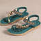 Women Bohemia Style Low Heel Sandals Breathable Casual Beach Summer Shoes 13