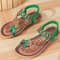 Women Bohemia Style Low Heel Sandals Breathable Casual Beach Summer Shoes 14