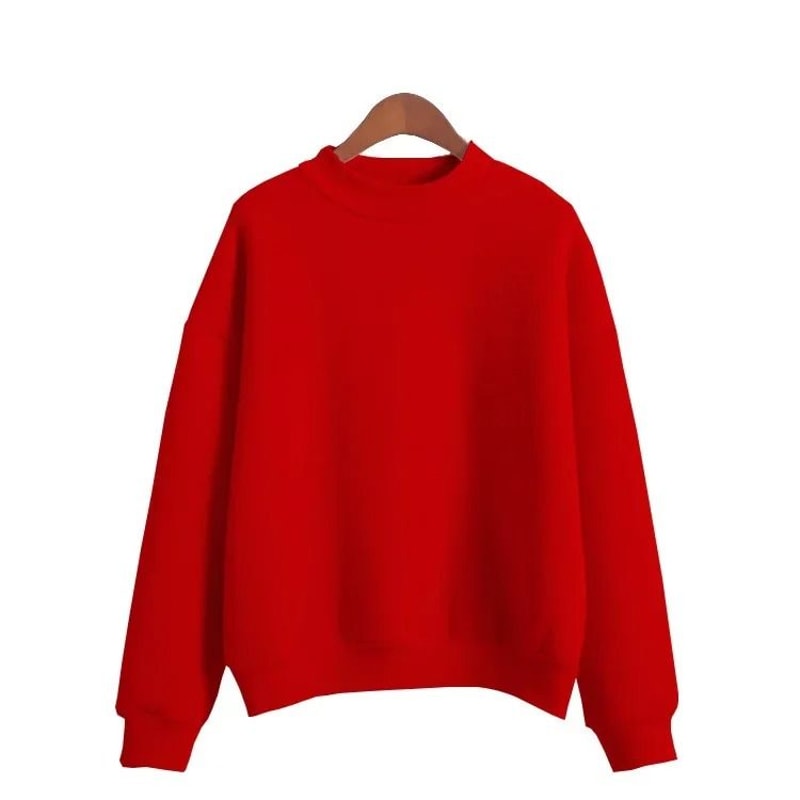 Women Korean Style O Neck Knitted Pullover Sweatshirt Thick Loose Fit Candy Color Hoodie 10