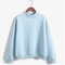 Women Korean Style O Neck Knitted Pullover Sweatshirt Thick Loose Fit Candy Color Hoodie 4
