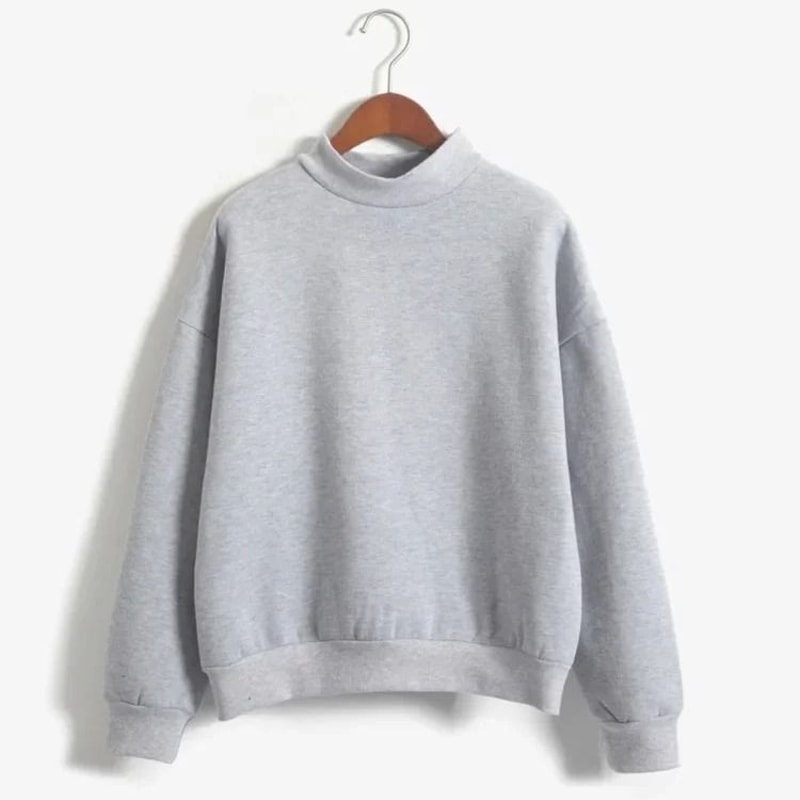 Women Korean Style O Neck Knitted Pullover Sweatshirt Thick Loose Fit Candy Color Hoodie 8