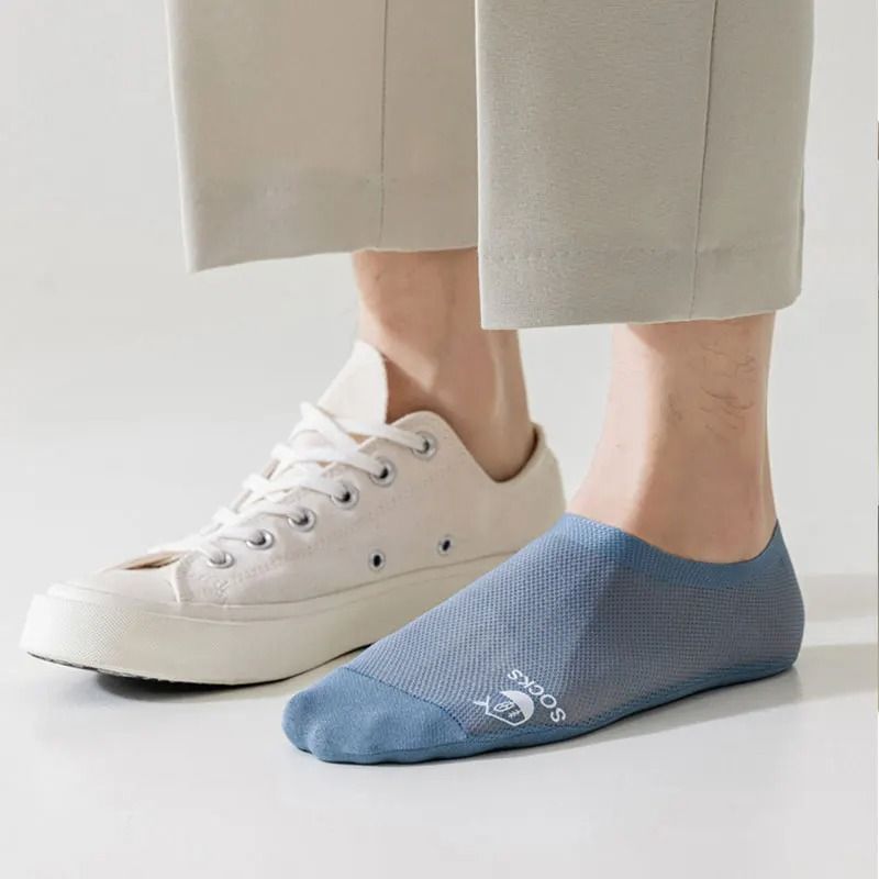 Men Invisible Boat Socks 6 Pack Breathable Cotton Sole Deodorant Thin Liner 1