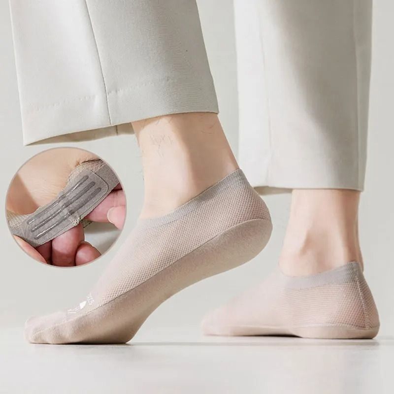 Men Invisible Boat Socks 6 Pack Breathable Cotton Sole Deodorant Thin Liner 4