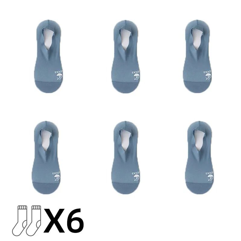 Men Invisible Boat Socks 6 Pack Breathable Cotton Sole Deodorant Thin Liner 9
