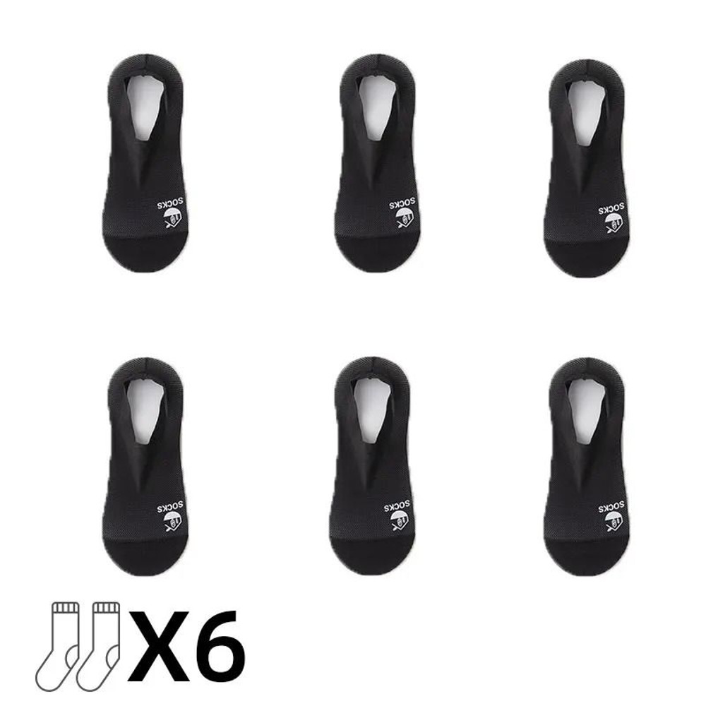 Men Invisible Boat Socks 6 Pack Breathable Cotton Sole Deodorant Thin Liner 11
