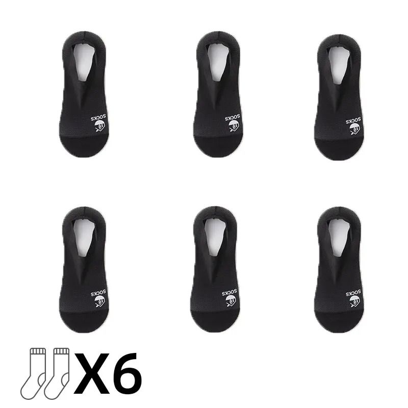 Men Invisible Boat Socks 6 Pack Breathable Cotton Sole Deodorant Thin Liner 11