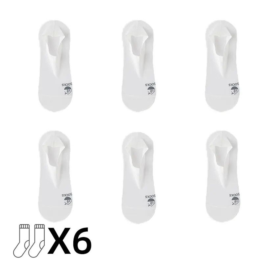 Men Invisible Boat Socks 6 Pack Breathable Cotton Sole Deodorant Thin Liner 8