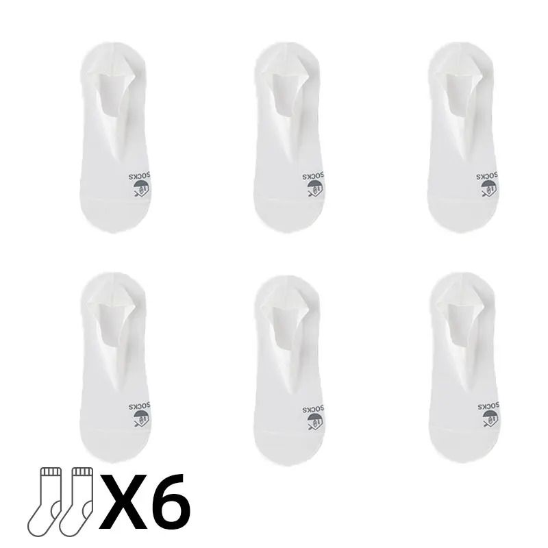 Men Invisible Boat Socks 6 Pack Breathable Cotton Sole Deodorant Thin Liner 8
