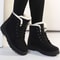 Women Low Heel Fur Lined Ankle Snow Boots Winter Footwear 0