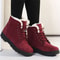 Women Low Heel Fur Lined Ankle Snow Boots Winter Footwear 8