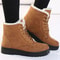 Women Low Heel Fur Lined Ankle Snow Boots Winter Footwear 3