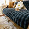 Thick Faux Rabbit Fur Sofa Slipcover Non Slip Plush Couch Cushion Cover 10