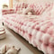 Thick Faux Rabbit Fur Sofa Slipcover Non Slip Plush Couch Cushion Cover 16