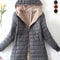 Mid Length Hooded Cotton Coat With Warm Lamb Fleece Lining For Women Autumn Winter 6