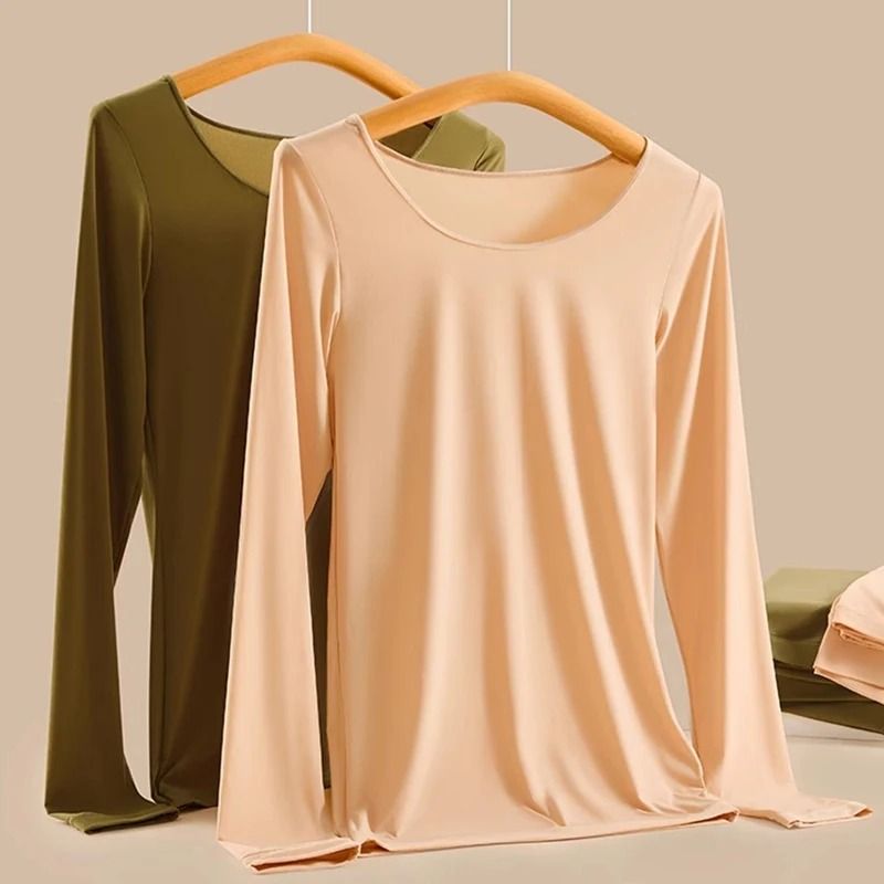 Womens Seamless Thermal Underwear Set With Double Layer Warmth For Winter 1