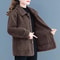 Ladies Lamb Velvet Short Jacket Thick Winter Outerwear Warm Fleece Cardigan Coat For Women 1