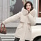 Women Mid Length Drawstring Parka Thick Warm Hooded Coat Spring Autumn 2