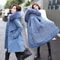 Women Mid Length Drawstring Parka Thick Warm Hooded Coat Spring Autumn 4