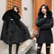 Women Mid Length Drawstring Parka Thick Warm Hooded Coat Spring Autumn 8