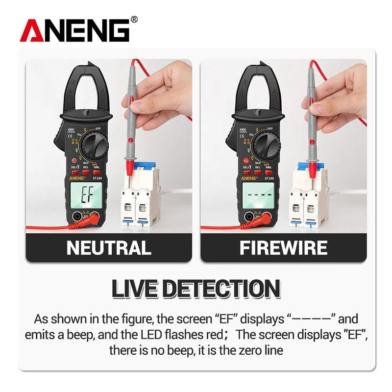 ANENG ST180 Digital Clamp Meter Multimeter With NCV Function And Backlit Display 3