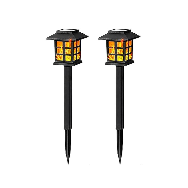 Solar Flame Torch Lights With Flickering LED Waterproof Outdoor Garden Path And Patio Lamps 6