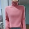 Womens Pure Mink Cashmere Sweater Slim Fit Pullover With Pile Collar Knitted Winter Top 4