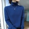 Womens Pure Mink Cashmere Sweater Slim Fit Pullover With Pile Collar Knitted Winter Top 15