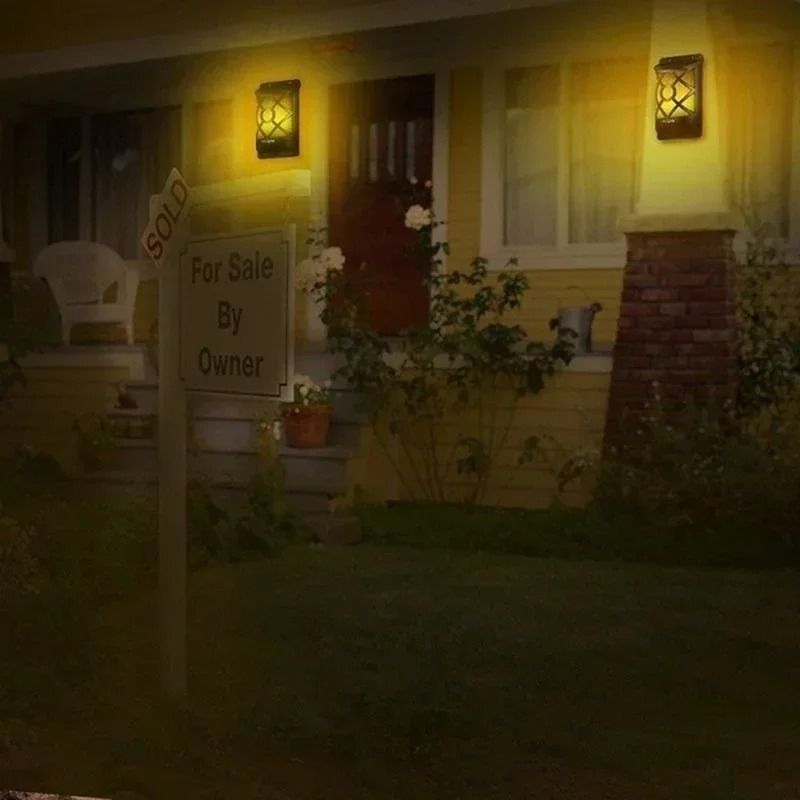 96 LED Solar Flame Lights Outdoor Waterproof Garden Path And Wall Flickering Torch Lamps 2