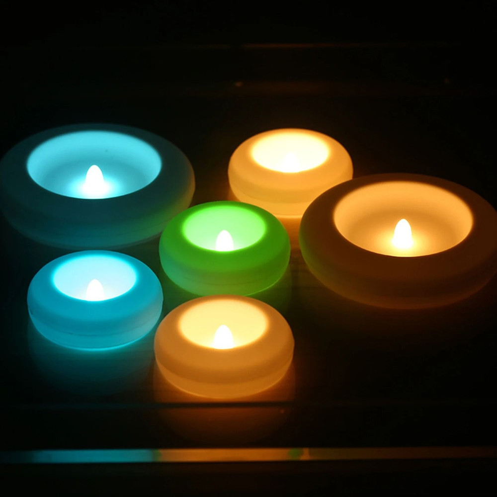Waterproof Flameless Tealight Candle Floating Electric Candle For Wedding And Romantic Decor 2