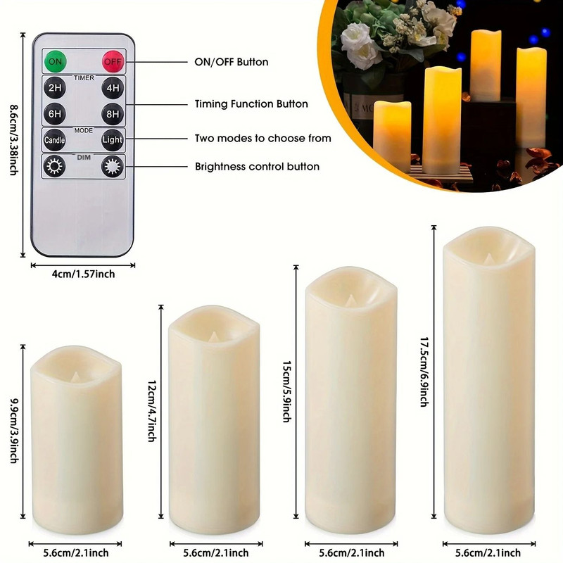 Flameless LED Candles With Remote Control And Timer Waterproof Battery Operated For Indoor And Outd 4