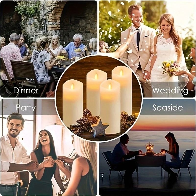Flameless LED Candles With Remote Control And Timer Waterproof Battery Operated For Indoor And Outd 5
