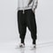 Mens Cotton Linen Harem Pants Casual Baggy Drop Crotch Joggers With Elastic Waist 4