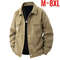 Mens Spring Cargo Jacket Oversized Windbreaker Casual Coat With Turn Down Collar 0
