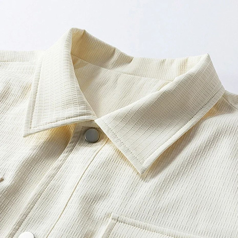 Mens Spring Cargo Jacket Oversized Windbreaker Casual Coat With Turn Down Collar 3