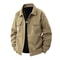 Mens Spring Cargo Jacket Oversized Windbreaker Casual Coat With Turn Down Collar 8