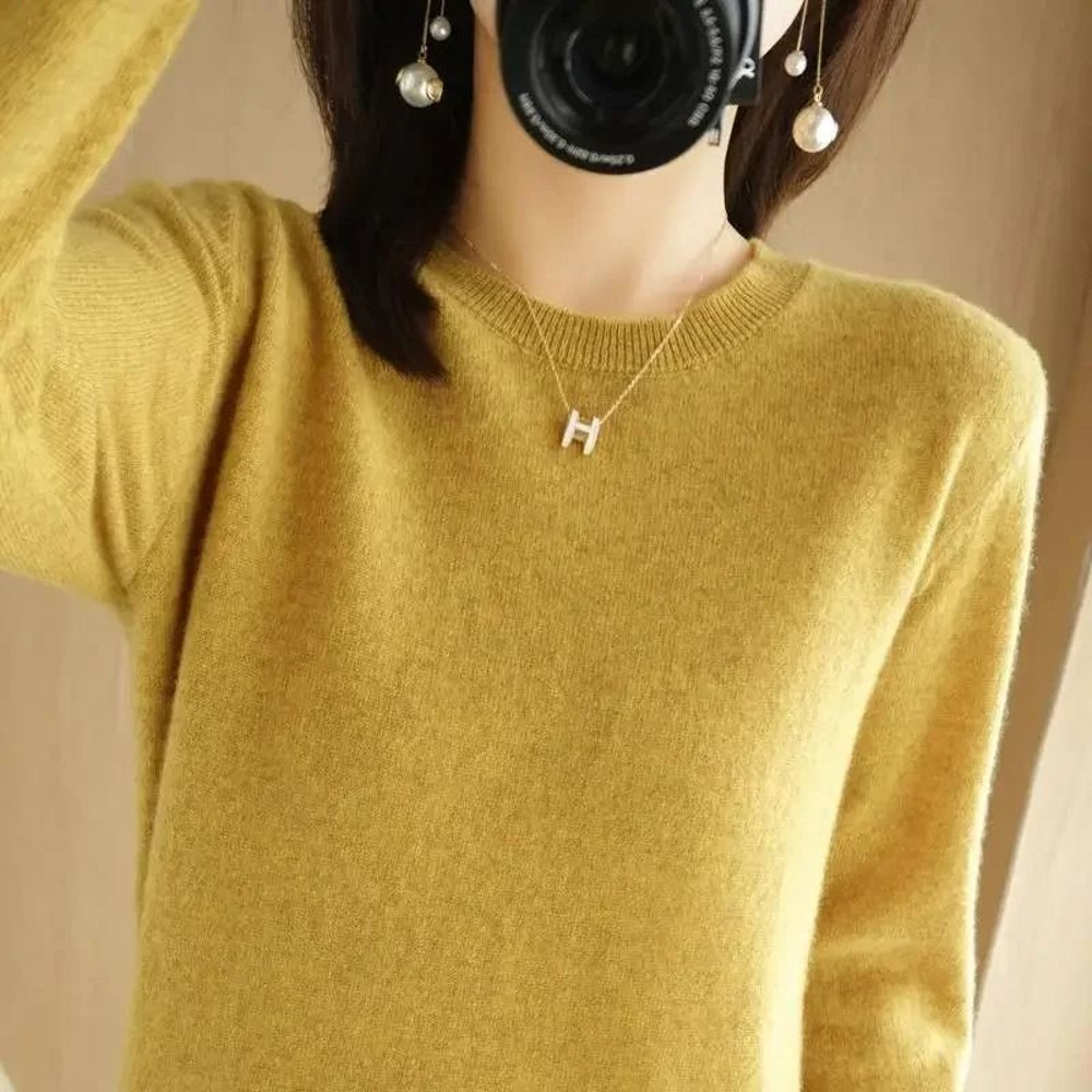 Womens Spring Autumn Sweater Knitwear Long Sleeve Pullover Soft O Neck Jumper 3