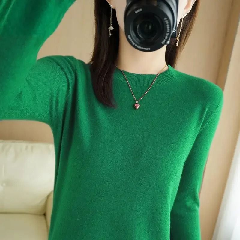 Womens Spring Autumn Sweater Knitwear Long Sleeve Pullover Soft O Neck Jumper 8
