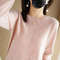 Womens Spring Autumn Sweater Knitwear Long Sleeve Pullover Soft O Neck Jumper 12